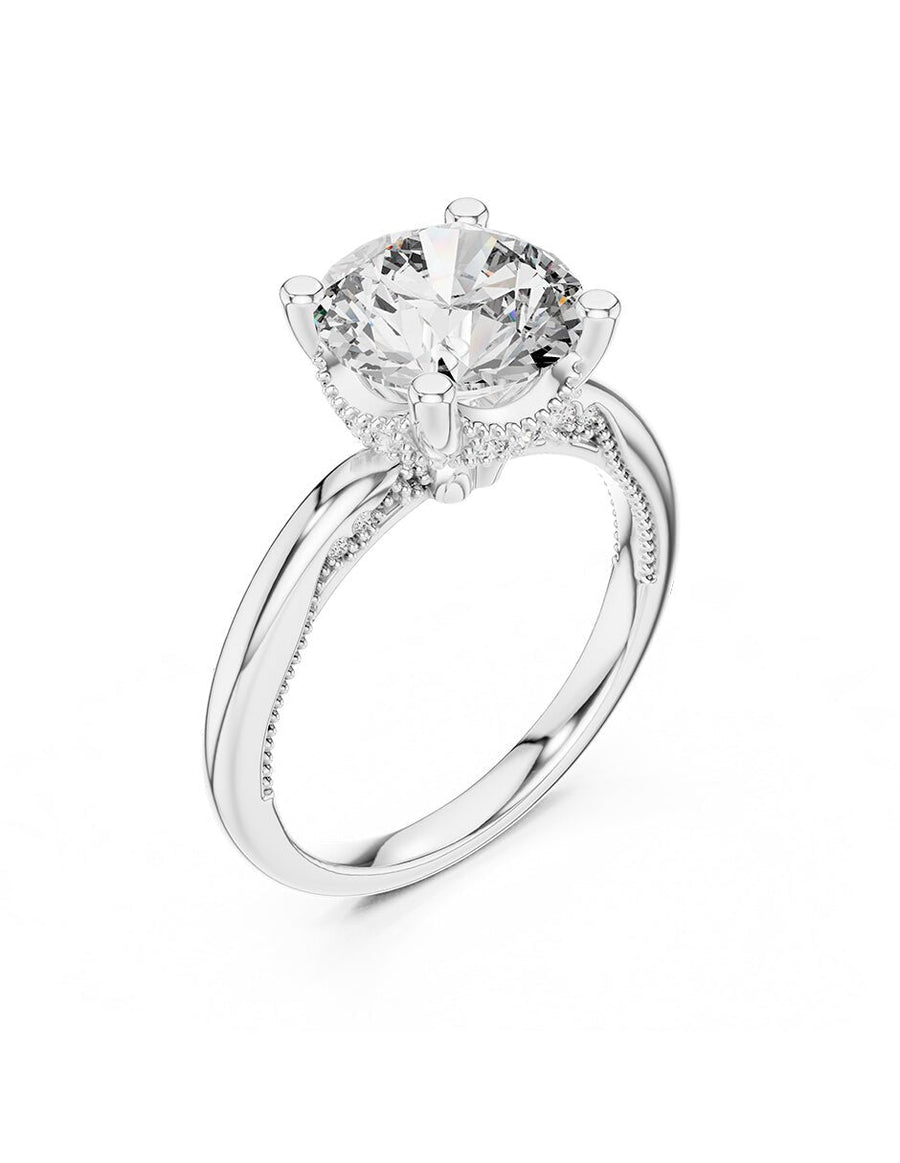 Anillo de compromiso - piedras laterales - AMORE170-RD-LG