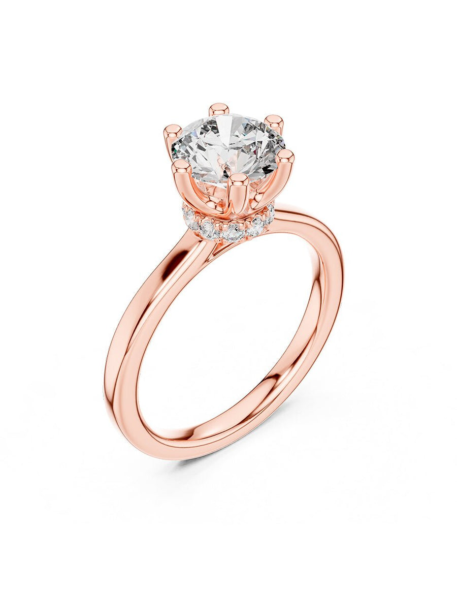 Anillo de compromiso - piedras laterales - AMORE171-RD-LG