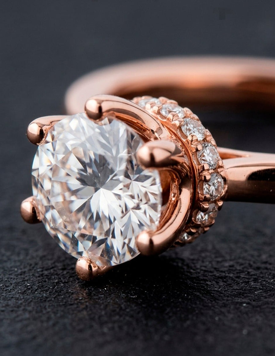 Anillo de compromiso - piedras laterales - AMORE171-RD-LG