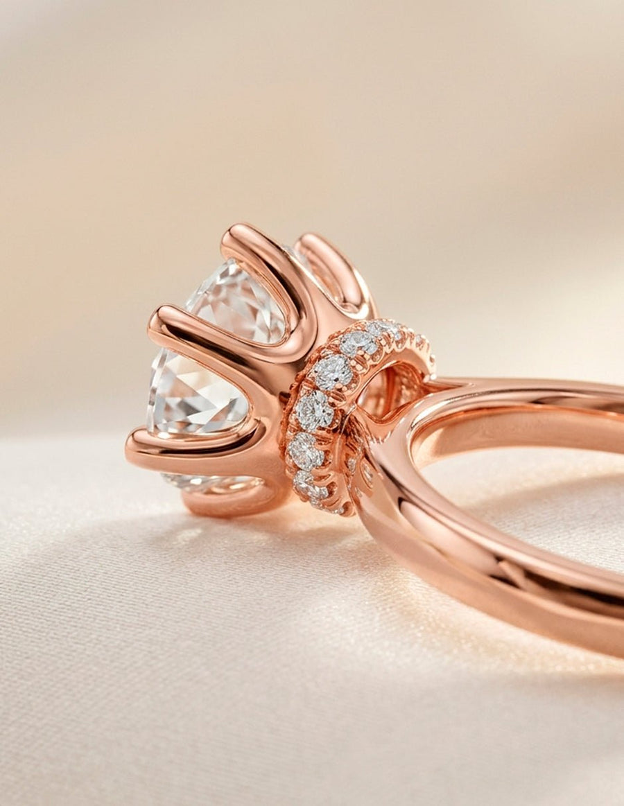 Anillo de compromiso - piedras laterales - AMORE171-RD-LG