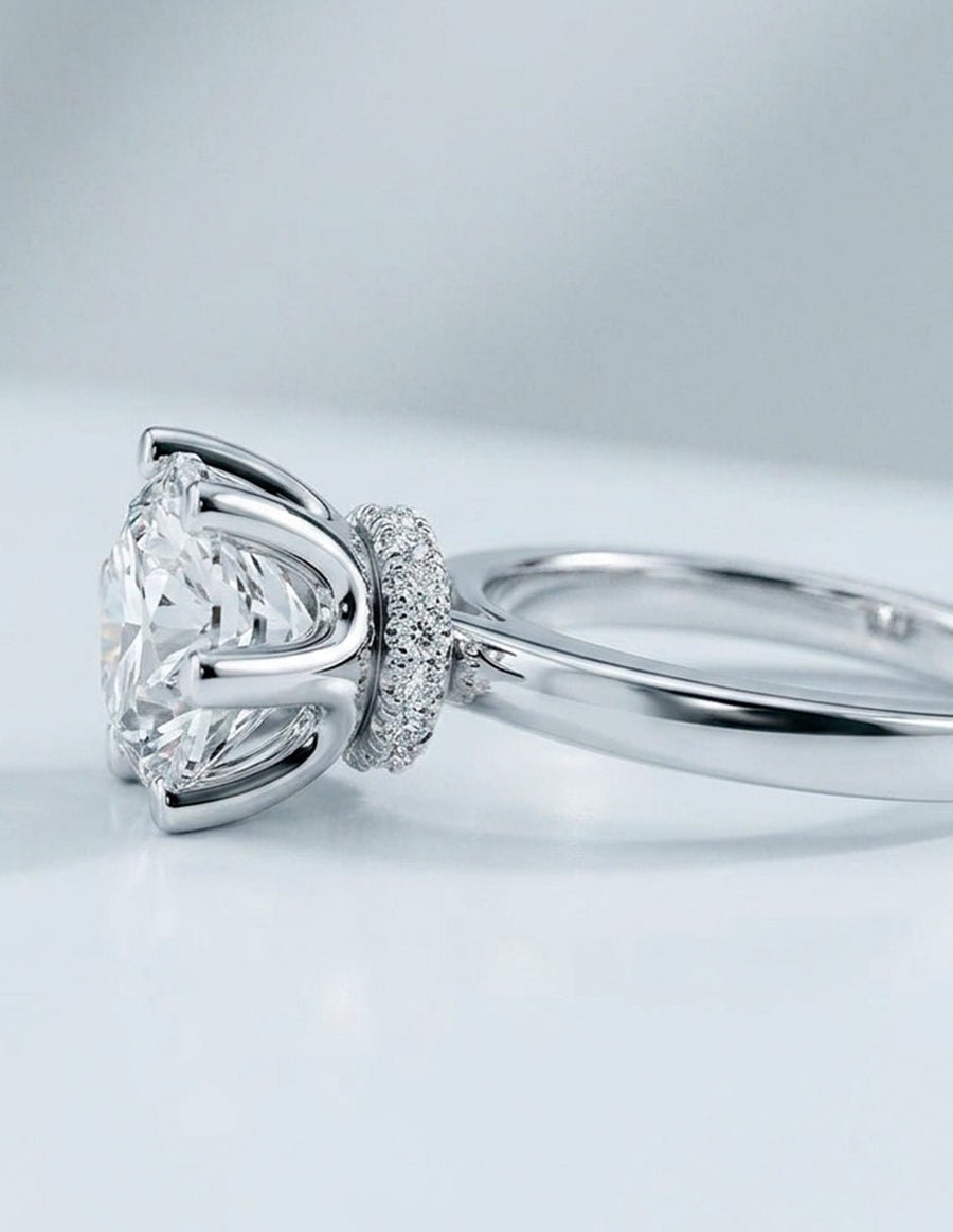 Anillo de compromiso - piedras laterales - AMORE171-RD-LG