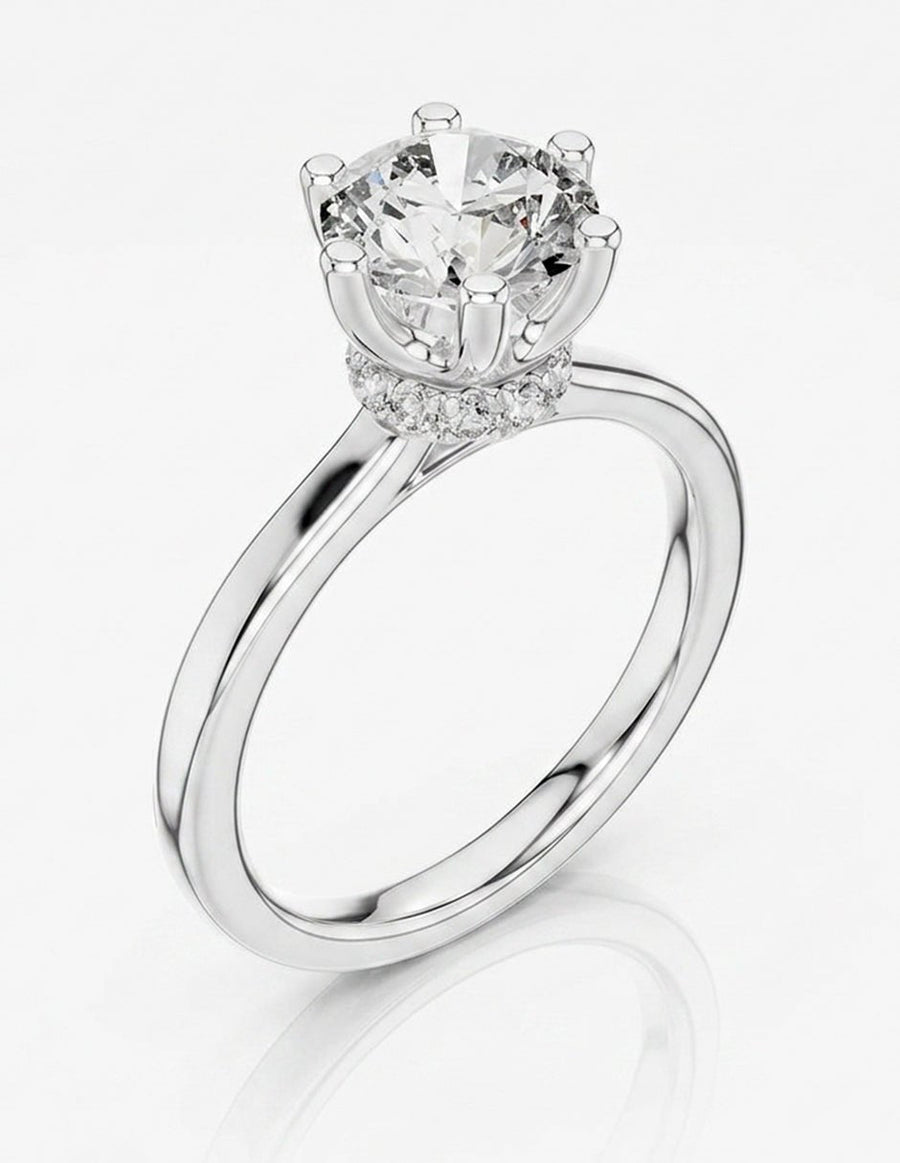 Anillo de compromiso - piedras laterales - AMORE171-RD-LG
