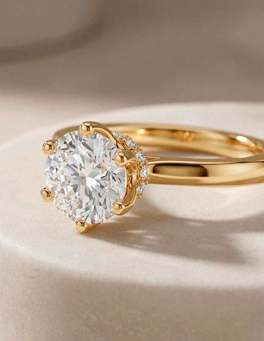Anillo de compromiso - piedras laterales - AMORE171-RD-LG