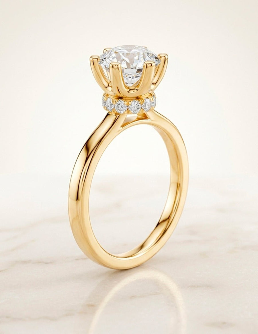 Anillo de compromiso - piedras laterales - AMORE171-RD-LG
