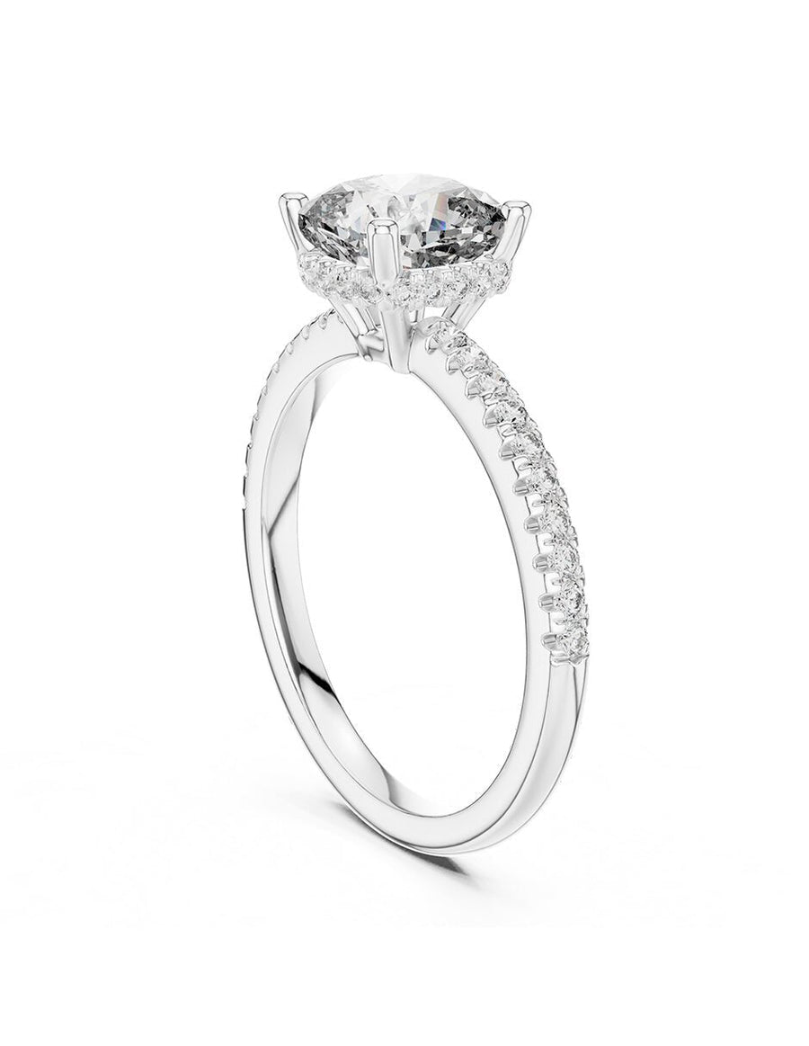 Anillo de compromiso - piedras laterales - AMORE172-CU-LG