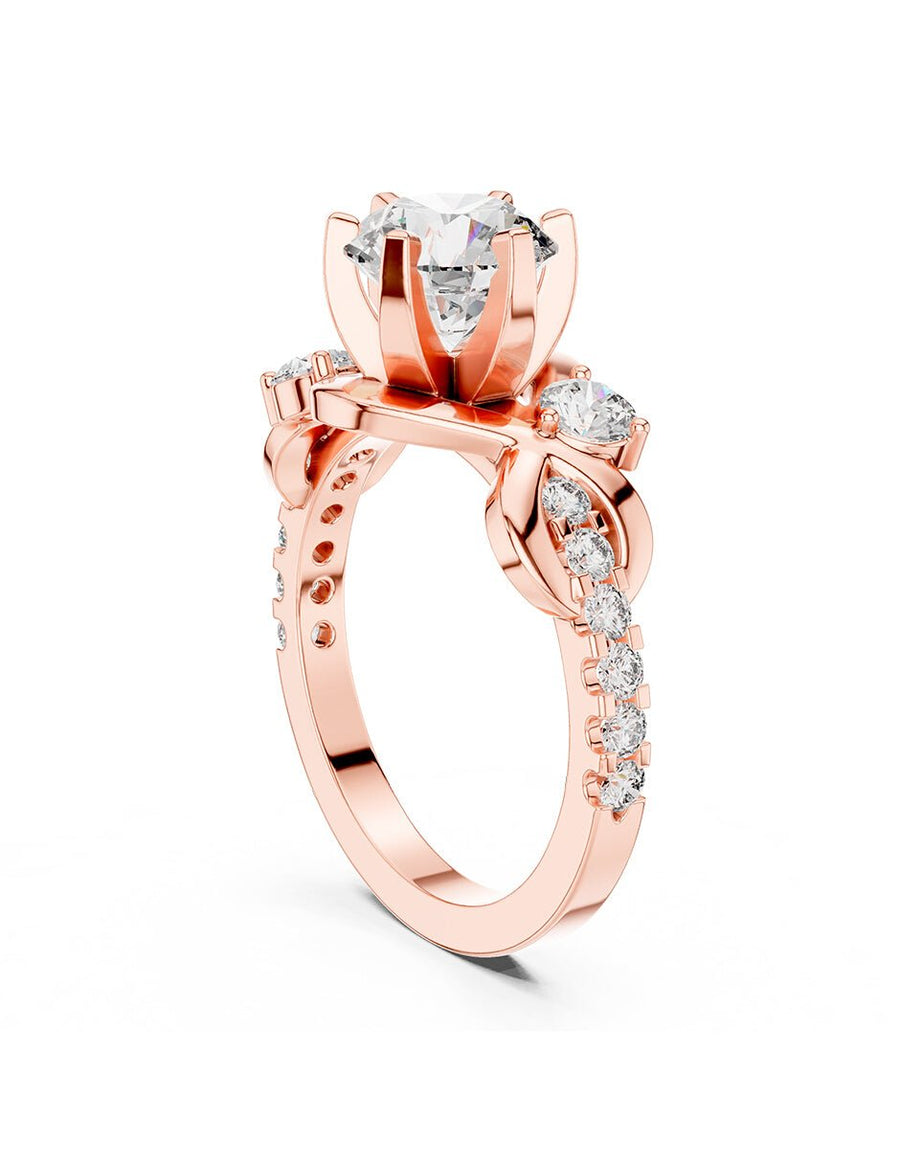 Anillo de compromiso - piedras laterales - AMORE174-RD-LG