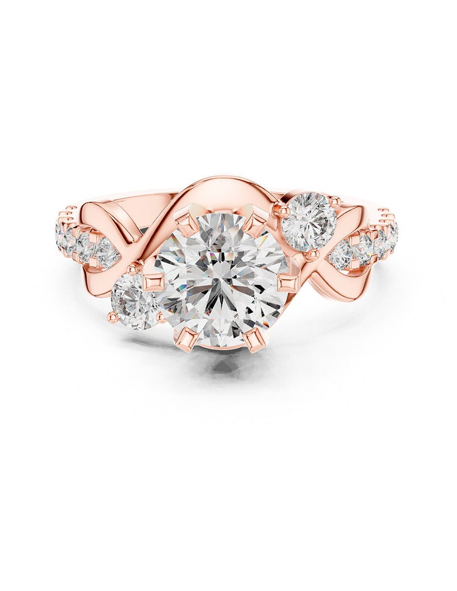 Anillo de compromiso - piedras laterales - AMORE174-RD-LG