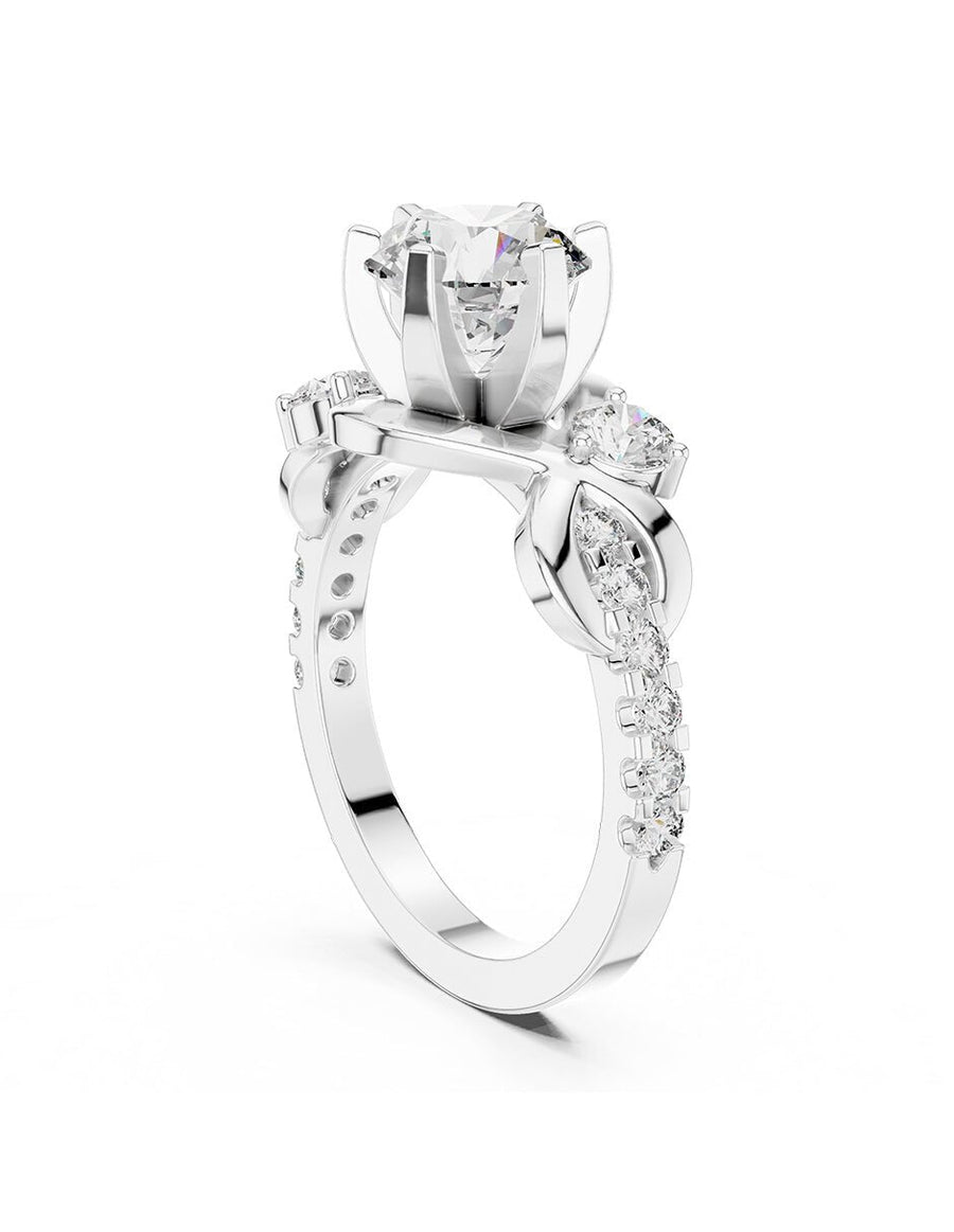 Anillo de compromiso - piedras laterales - AMORE174-RD-LG