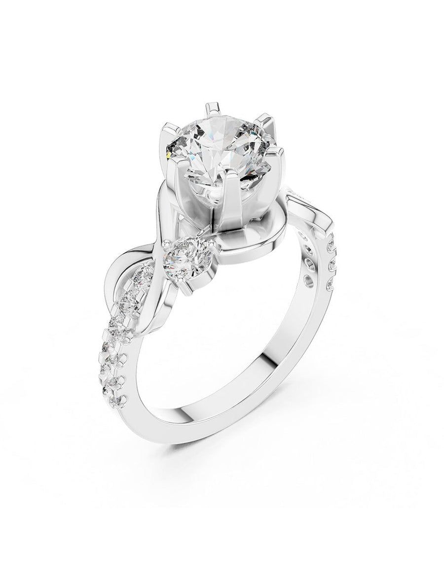 Anillo de compromiso - piedras laterales - AMORE174-RD-LG