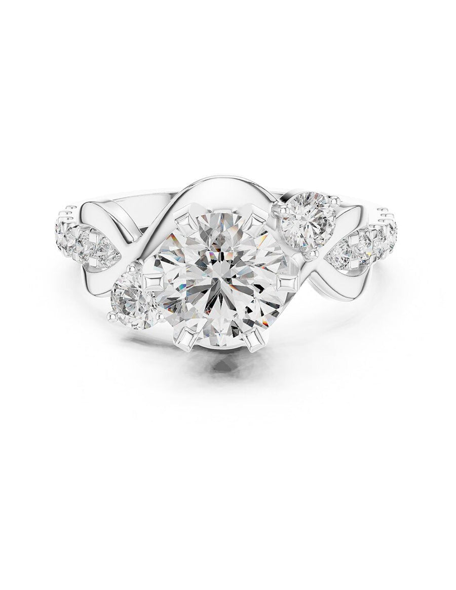 Anillo de compromiso - piedras laterales - AMORE174-RD-LG