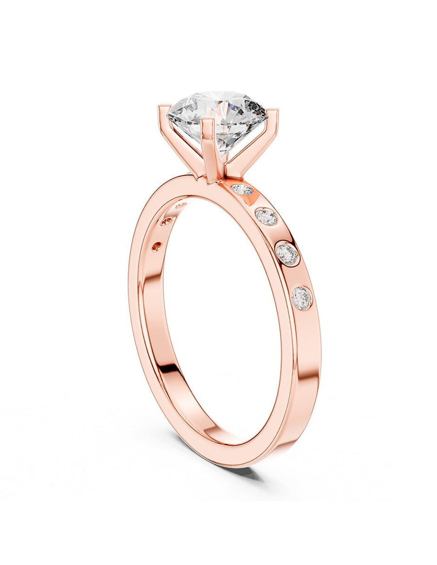 Anillo de compromiso - piedras laterales - AMORE175-RD-LG