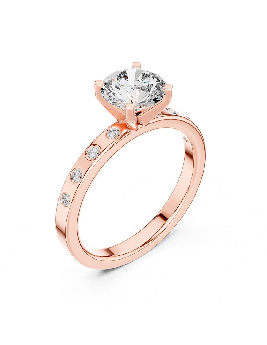 Anillo de compromiso - piedras laterales - AMORE175-RD-LG