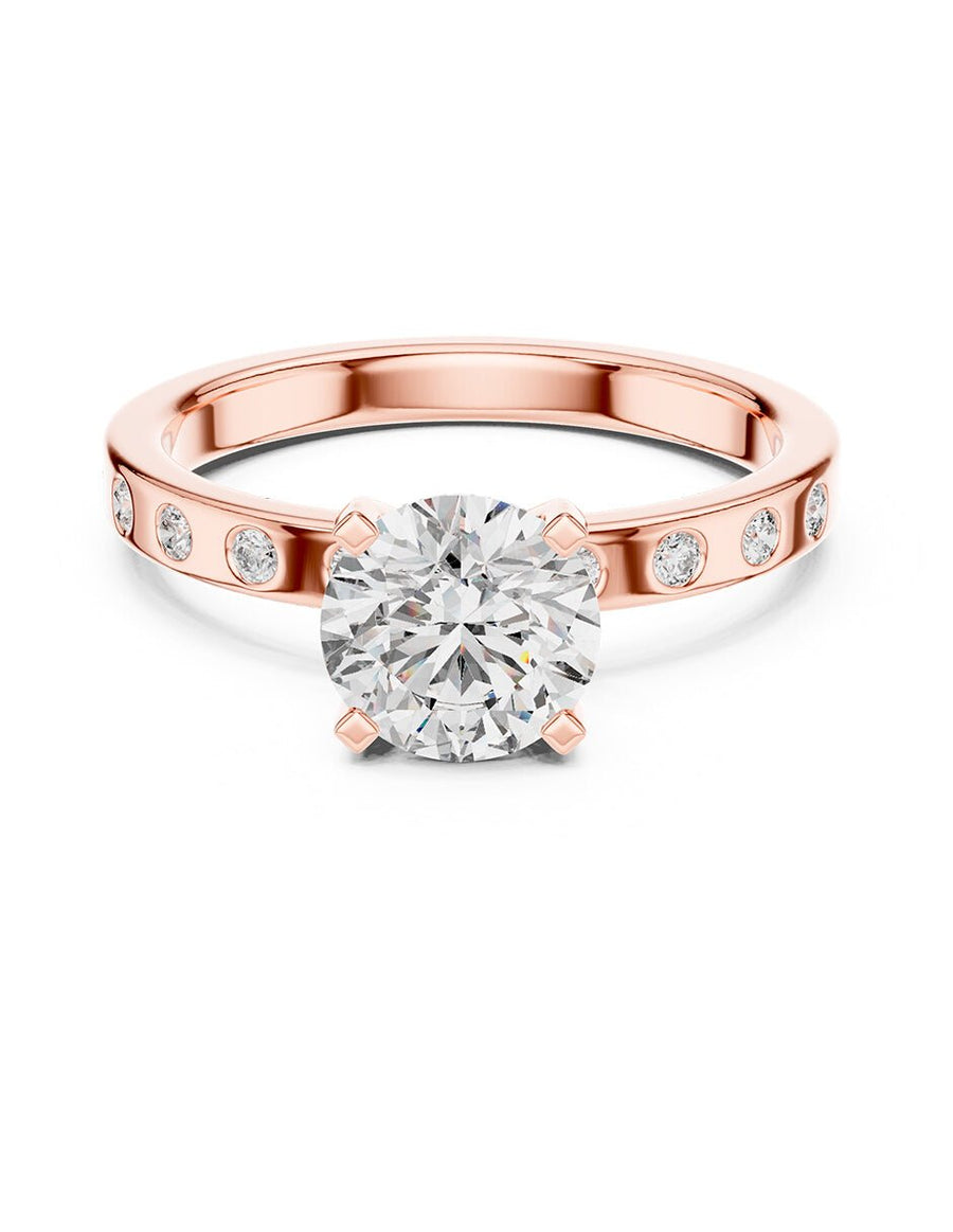 Anillo de compromiso - piedras laterales - AMORE175-RD-LG