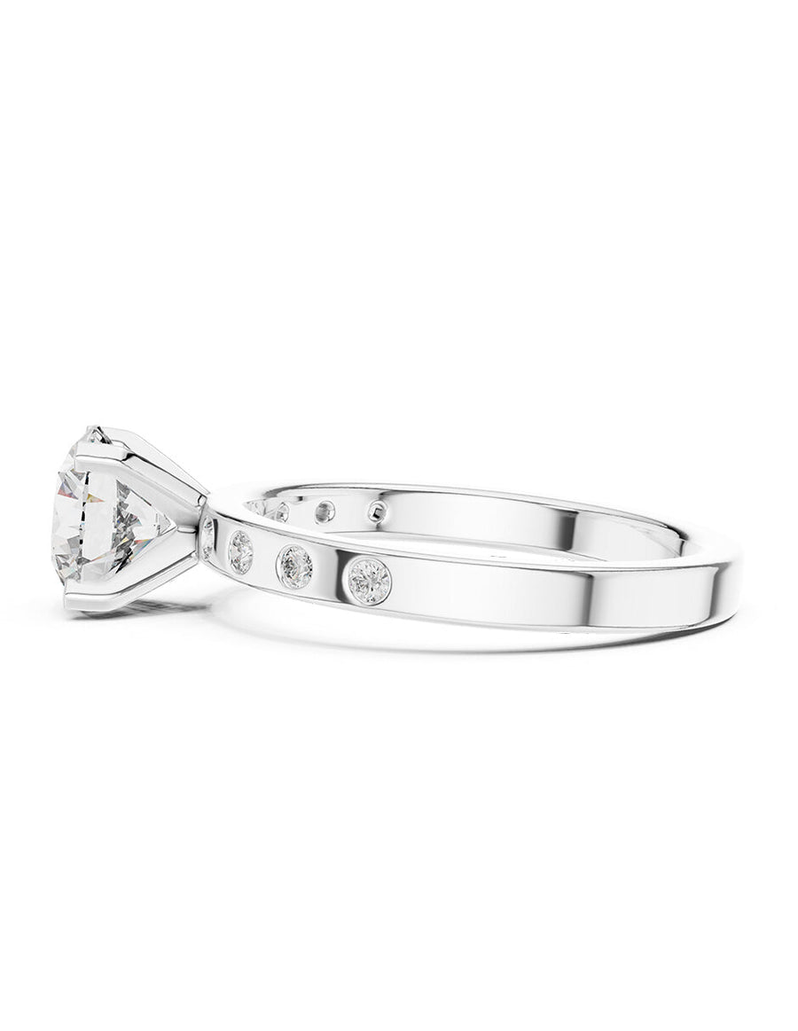 Anillo de compromiso - piedras laterales - AMORE175-RD-LG