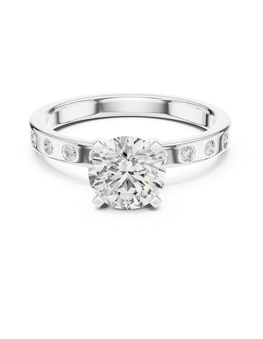 Anillo de compromiso - piedras laterales - AMORE175-RD-LG
