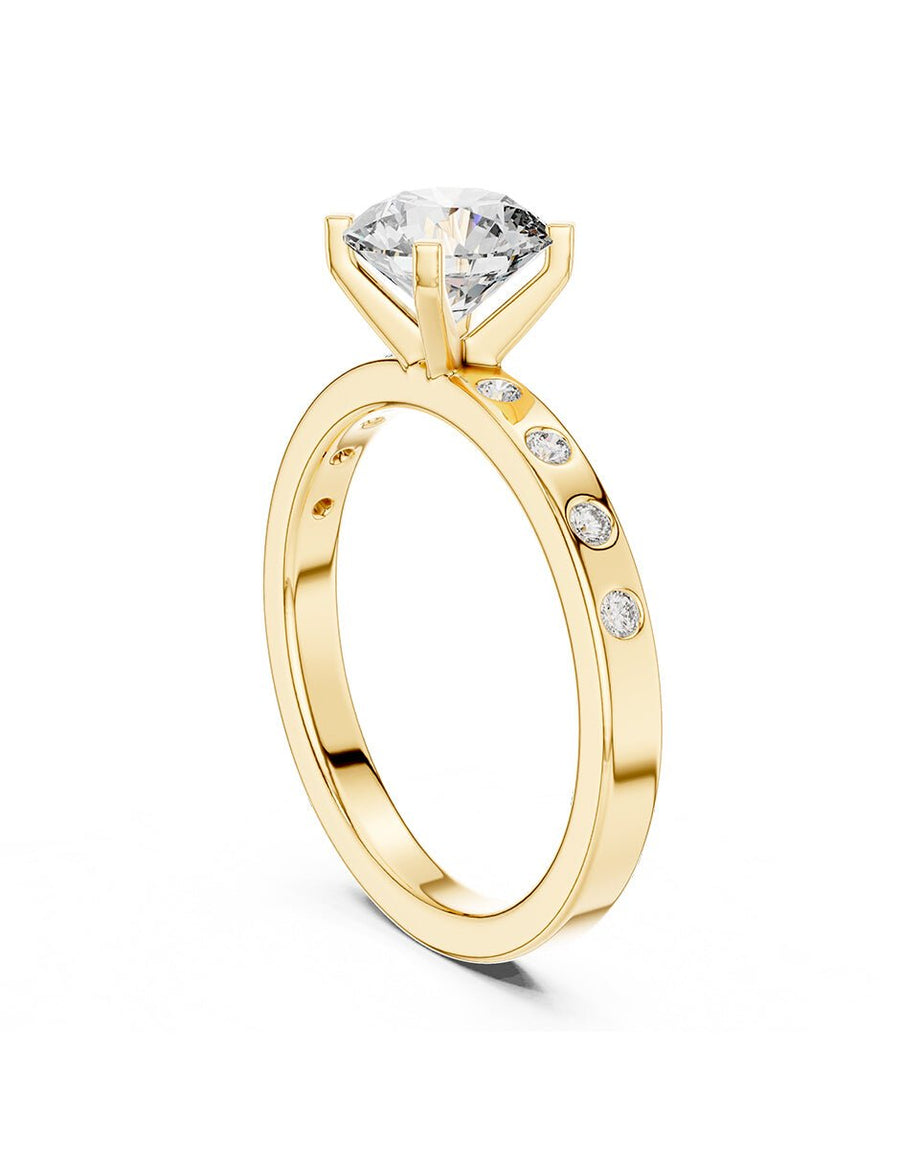 Anillo de compromiso - piedras laterales - AMORE175-RD-LG
