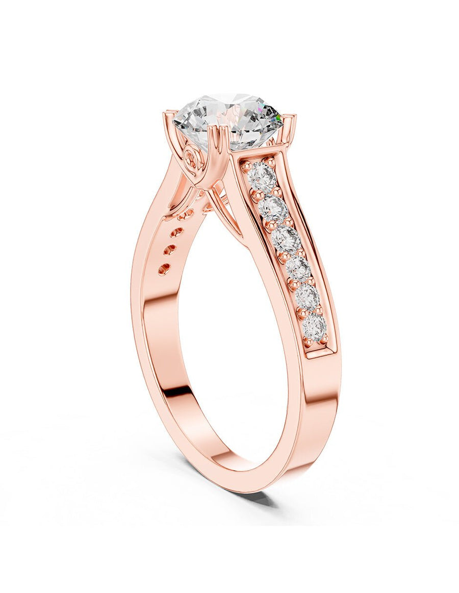 Anillo de compromiso - piedras laterales - AMORE176-RD-LG