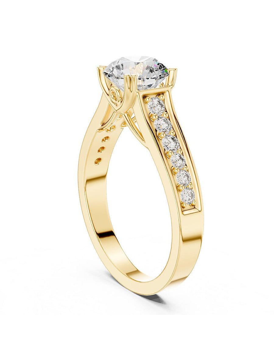 Anillo de compromiso - piedras laterales - AMORE176-RD-LG