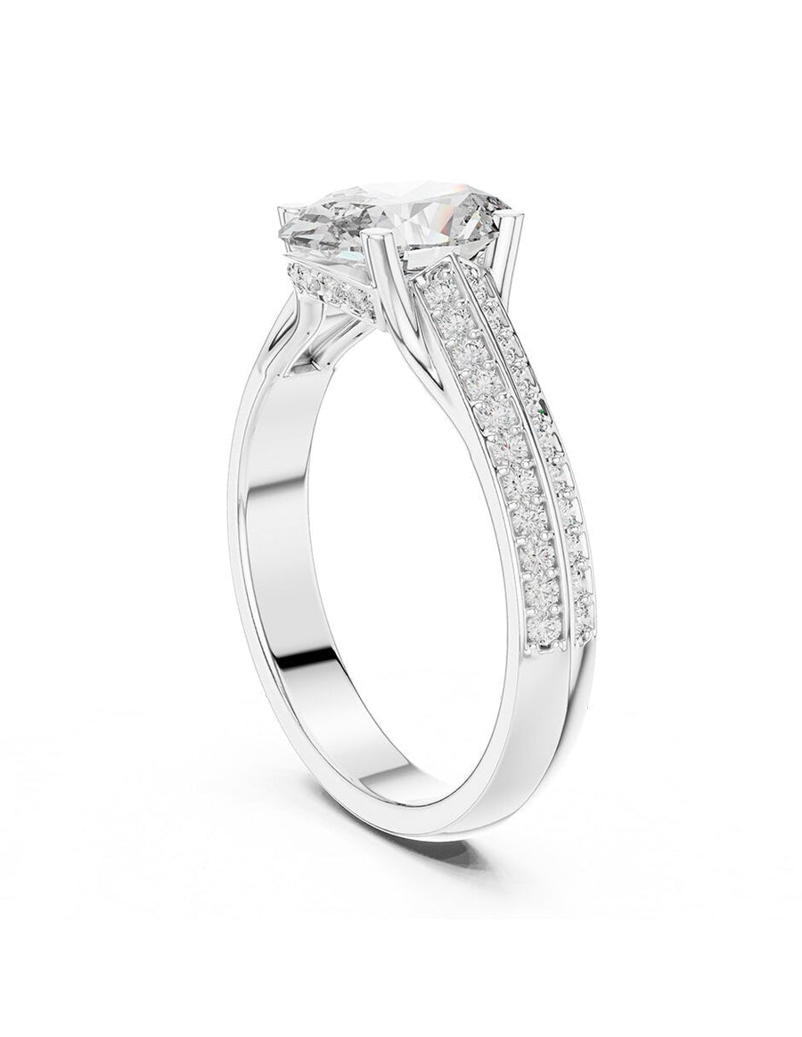 Anillo de compromiso - piedras laterales - AMORE177-OV-LG