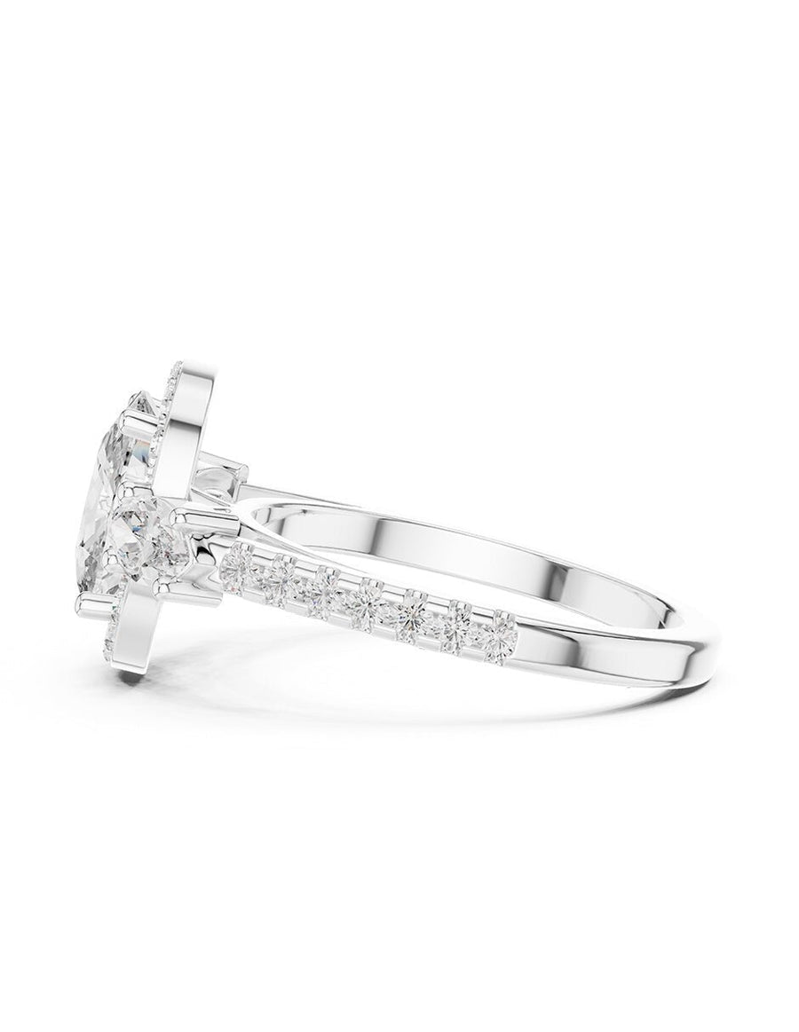 Anillo de compromiso - piedras laterales - AMORE178-OV-LG