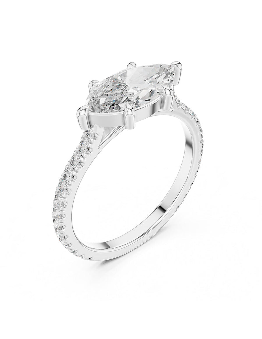 Montura para personalizar - piedras laterales - AMORE179-MQ