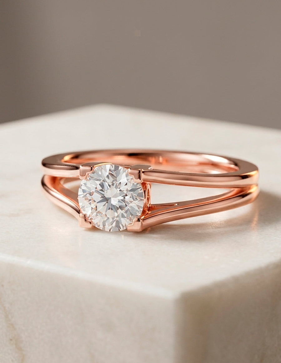 Anillo de Compromiso - solitario - AMORE18-RD-CZ