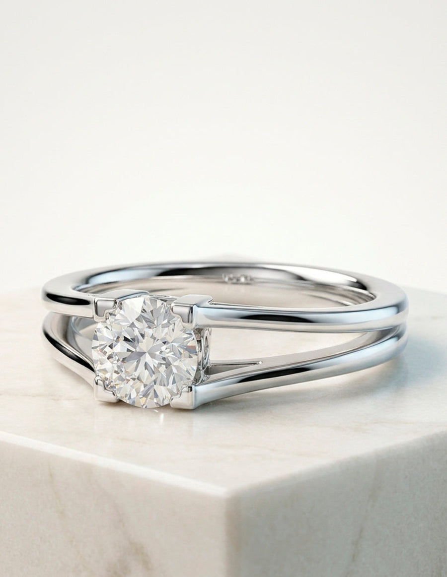 Anillo de Compromiso - solitario - AMORE18-RD-CZ
