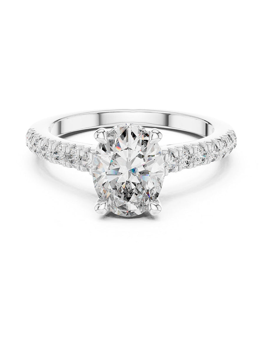 Montura para personalizar - piedras laterales - AMORE180-OV