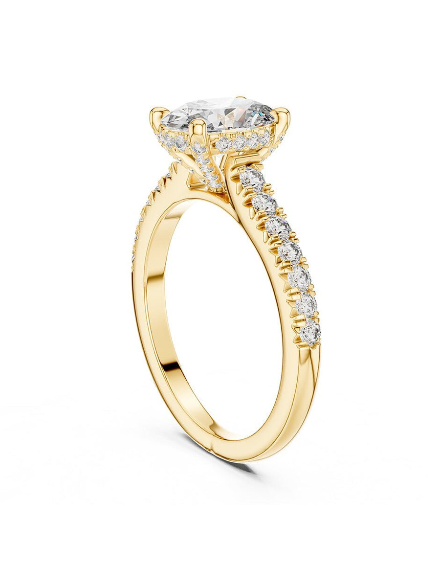 Anillo de compromiso - piedras laterales - AMORE180-OV-LG