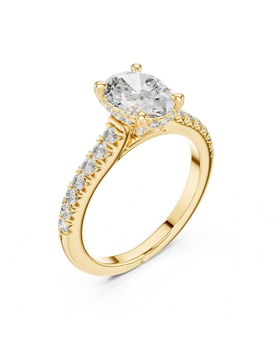 Anillo de compromiso - piedras laterales - AMORE180-OV-LG