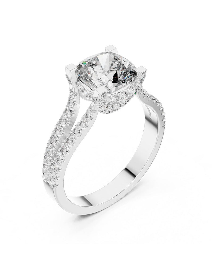 Anillo de compromiso - piedras laterales - AMORE181-CU-LG