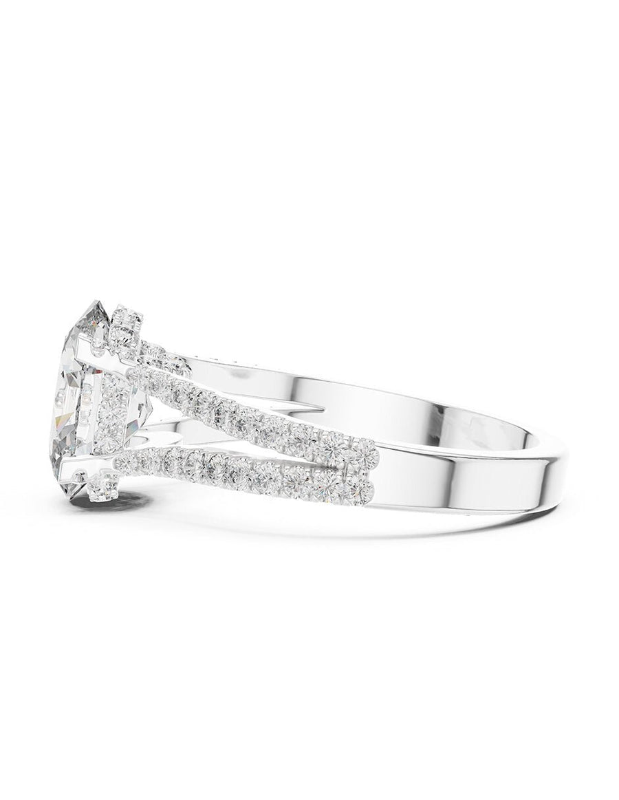 Anillo de compromiso - piedras laterales - AMORE181-OV-LG
