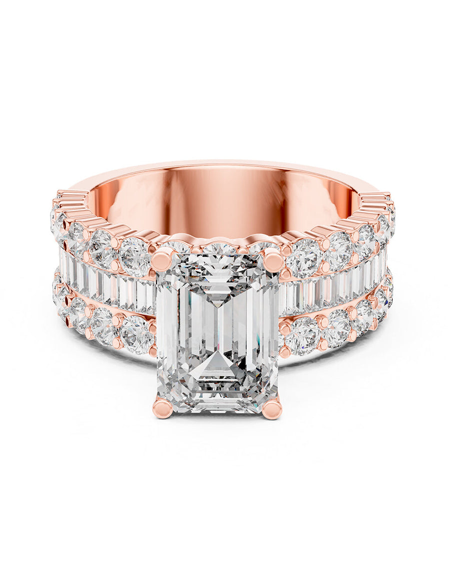 Montura para personalizar - piedras laterales - AMORE182-EM