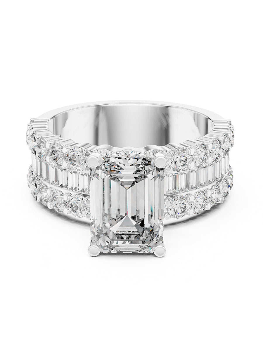 Montura para personalizar - piedras laterales - AMORE182-EM