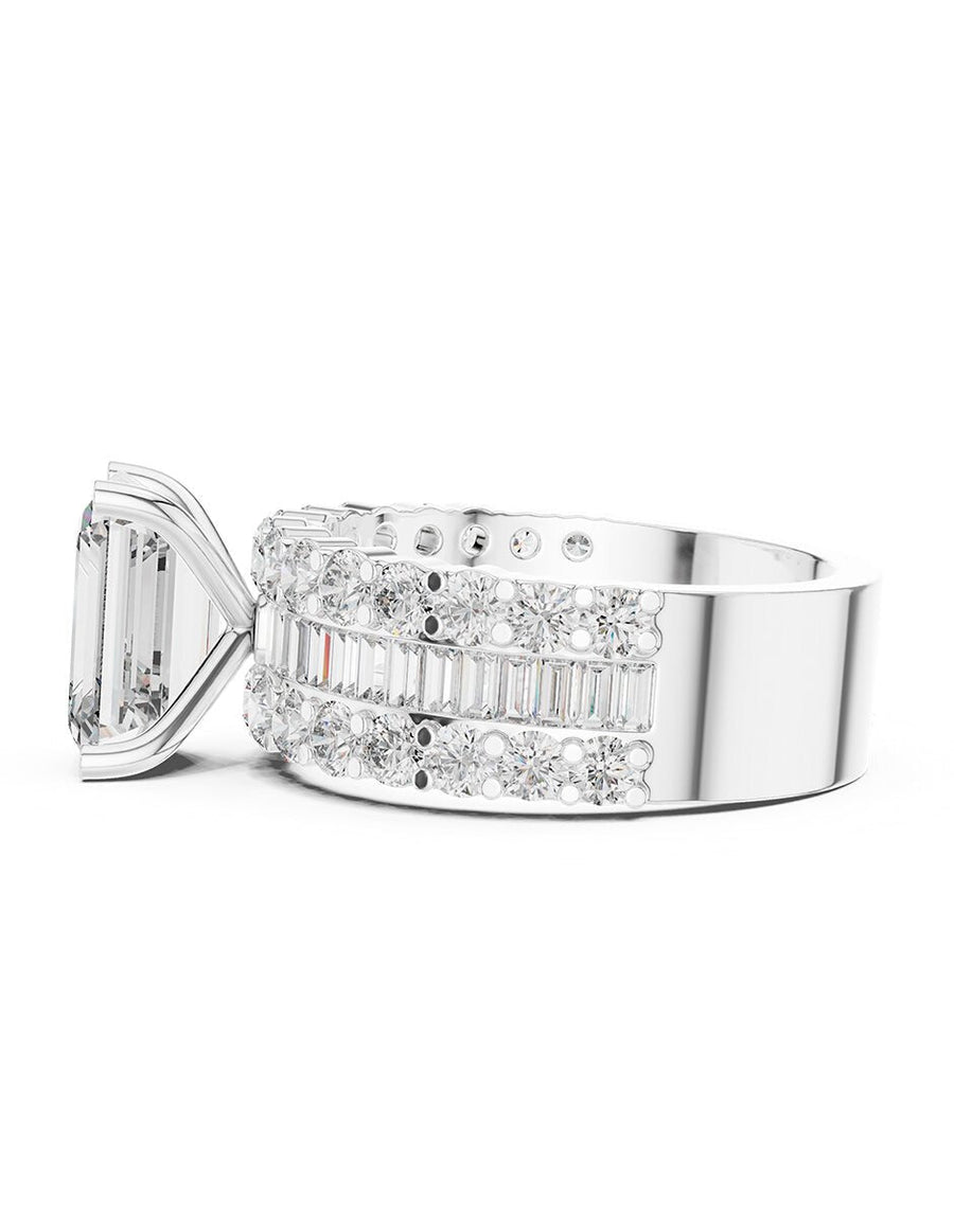 Anillo de compromiso - piedras laterales - AMORE182-EM-LG