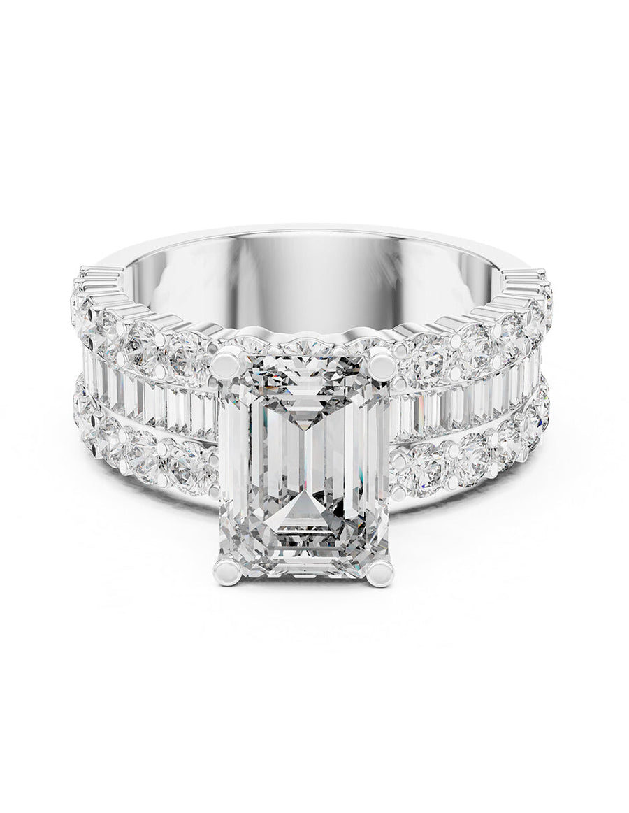 Montura para personalizar - piedras laterales - AMORE182-EM