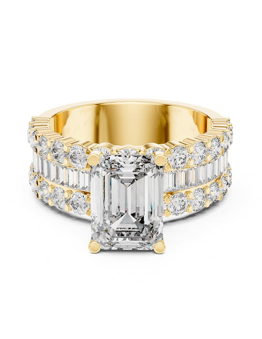 Anillo de compromiso - piedras laterales - AMORE182-EM-LG
