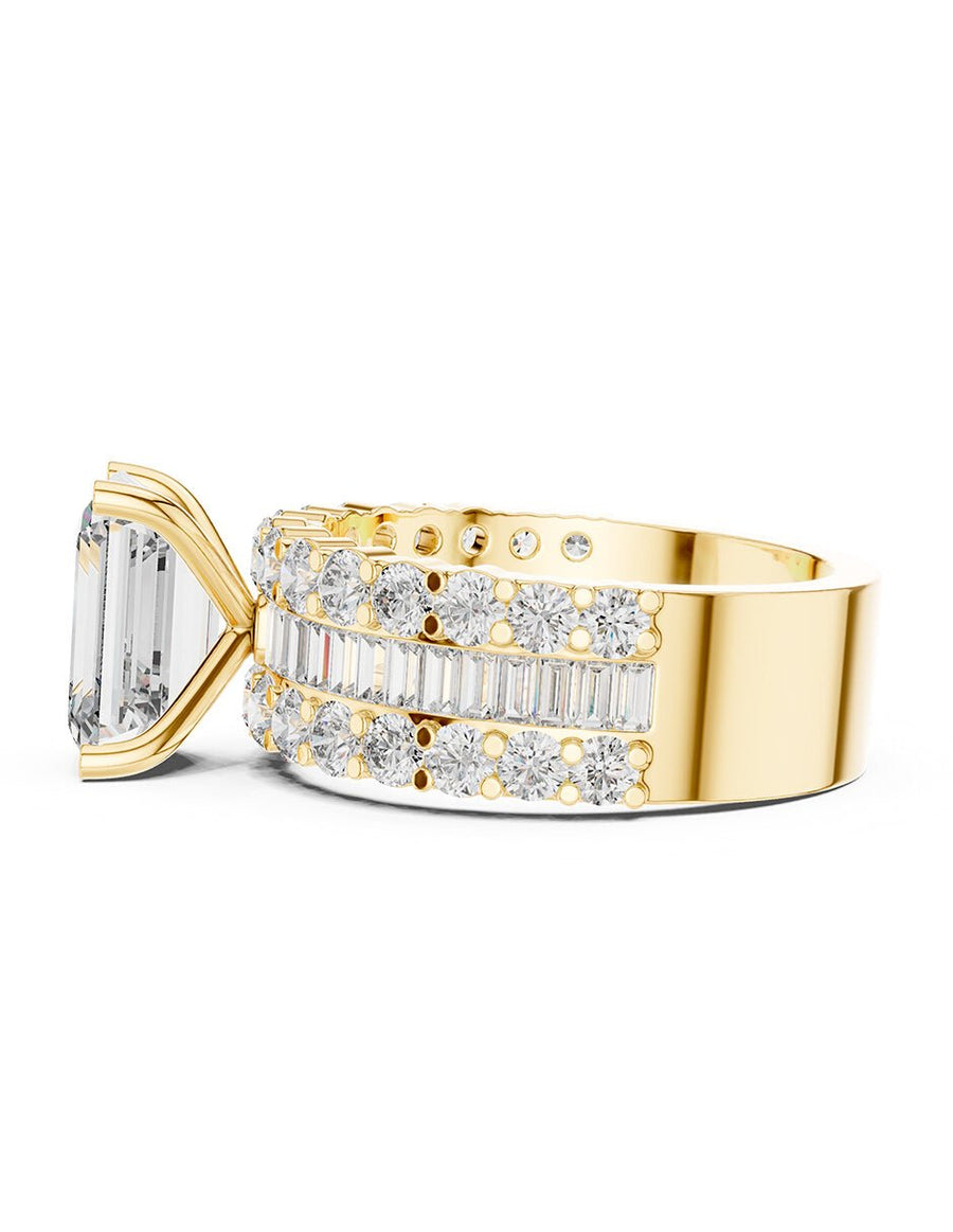 Anillo de compromiso - piedras laterales - AMORE182-EM-LG