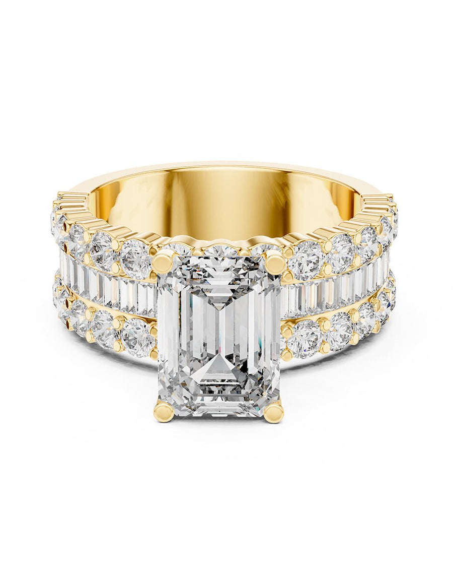 Anillo de compromiso - piedras laterales - AMORE182-EM-LG