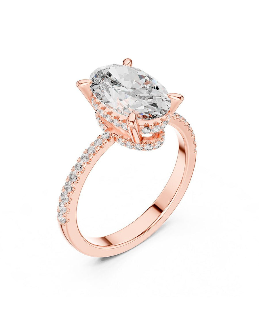 Anillo de compromiso - piedras laterales - AMORE183-OV-LG
