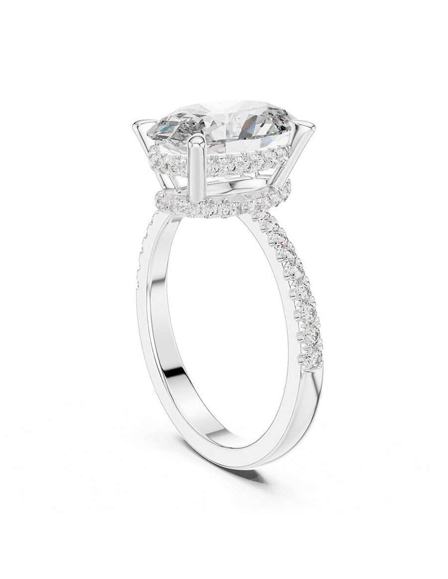 Anillo de compromiso - piedras laterales - AMORE183-OV-LG
