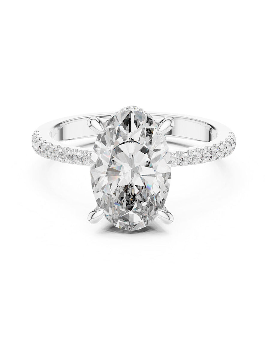 Montura para personalizar - piedras laterales - AMORE183-OV