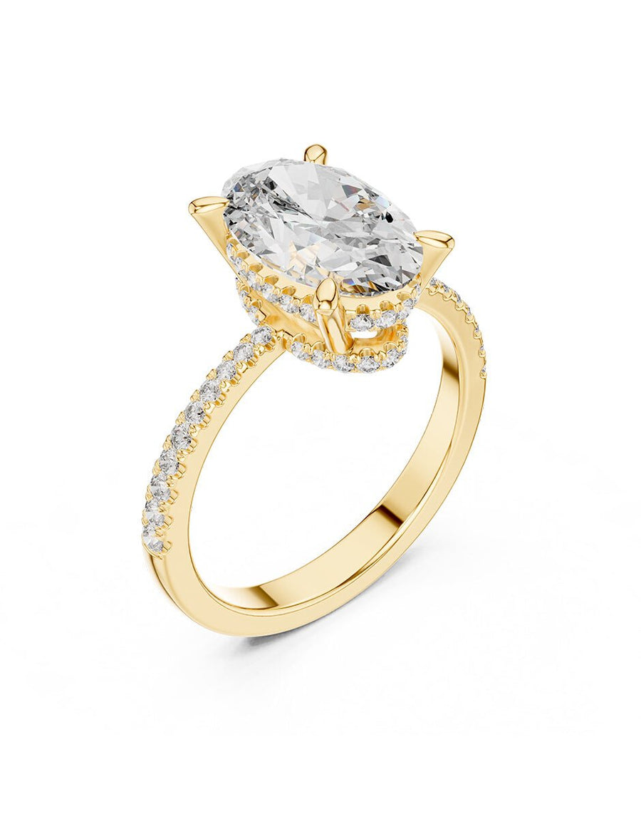 Anillo de compromiso - piedras laterales - AMORE183-OV-LG