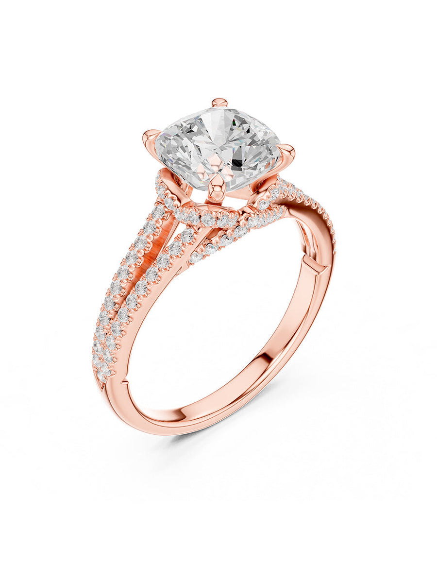Montura para personalizar - piedras laterales - AMORE184-CU