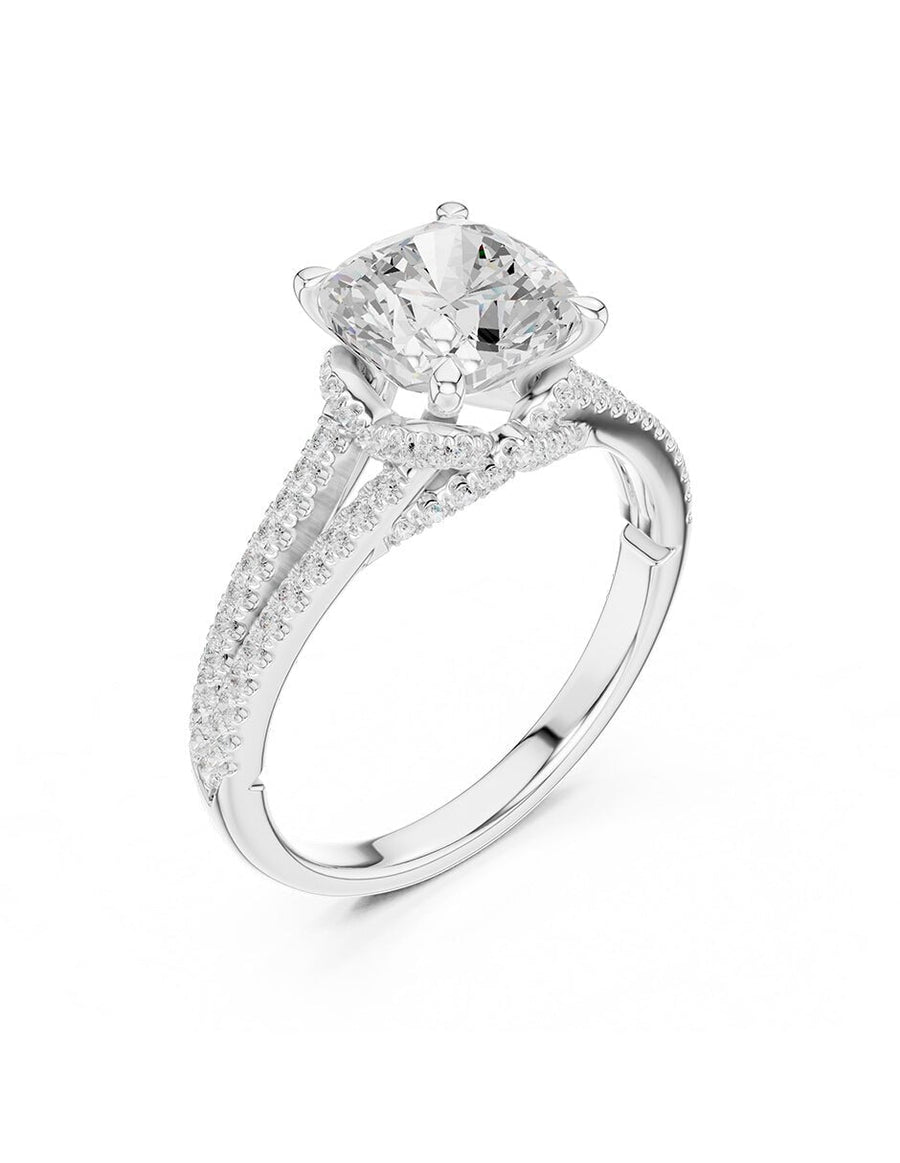 Anillo de compromiso - piedras laterales - AMORE184-CU-LG