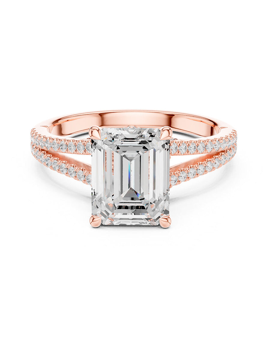 Montura para personalizar - piedras laterales - AMORE184-EM