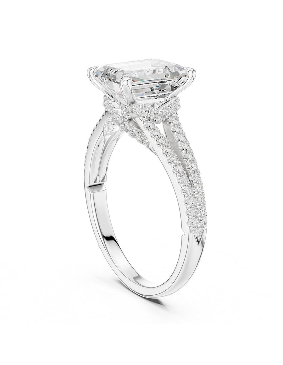 Montura para personalizar - piedras laterales - AMORE184-EM