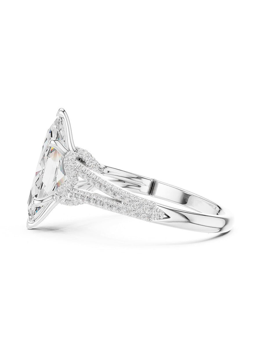 Anillo de compromiso - piedras laterales - AMORE184-MQ-LG