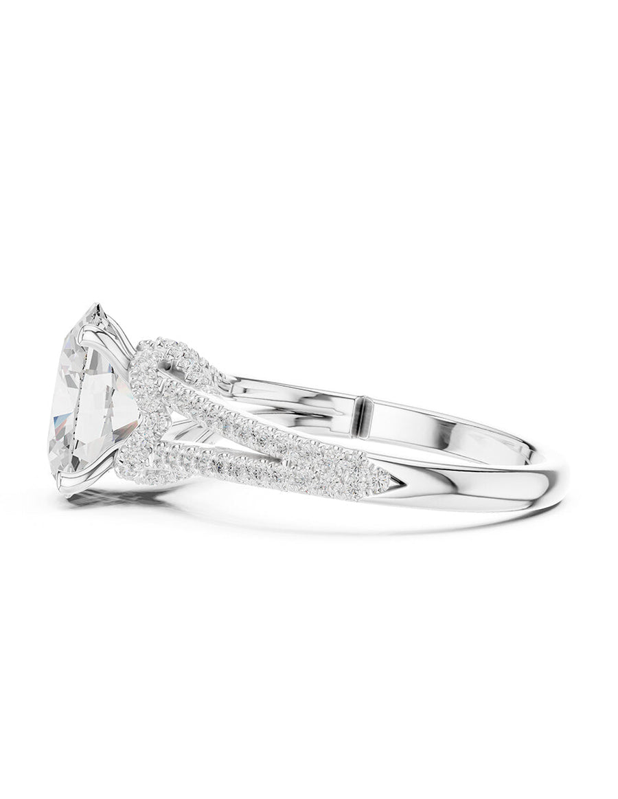 Anillo de compromiso - piedras laterales - AMORE184-OV-LG