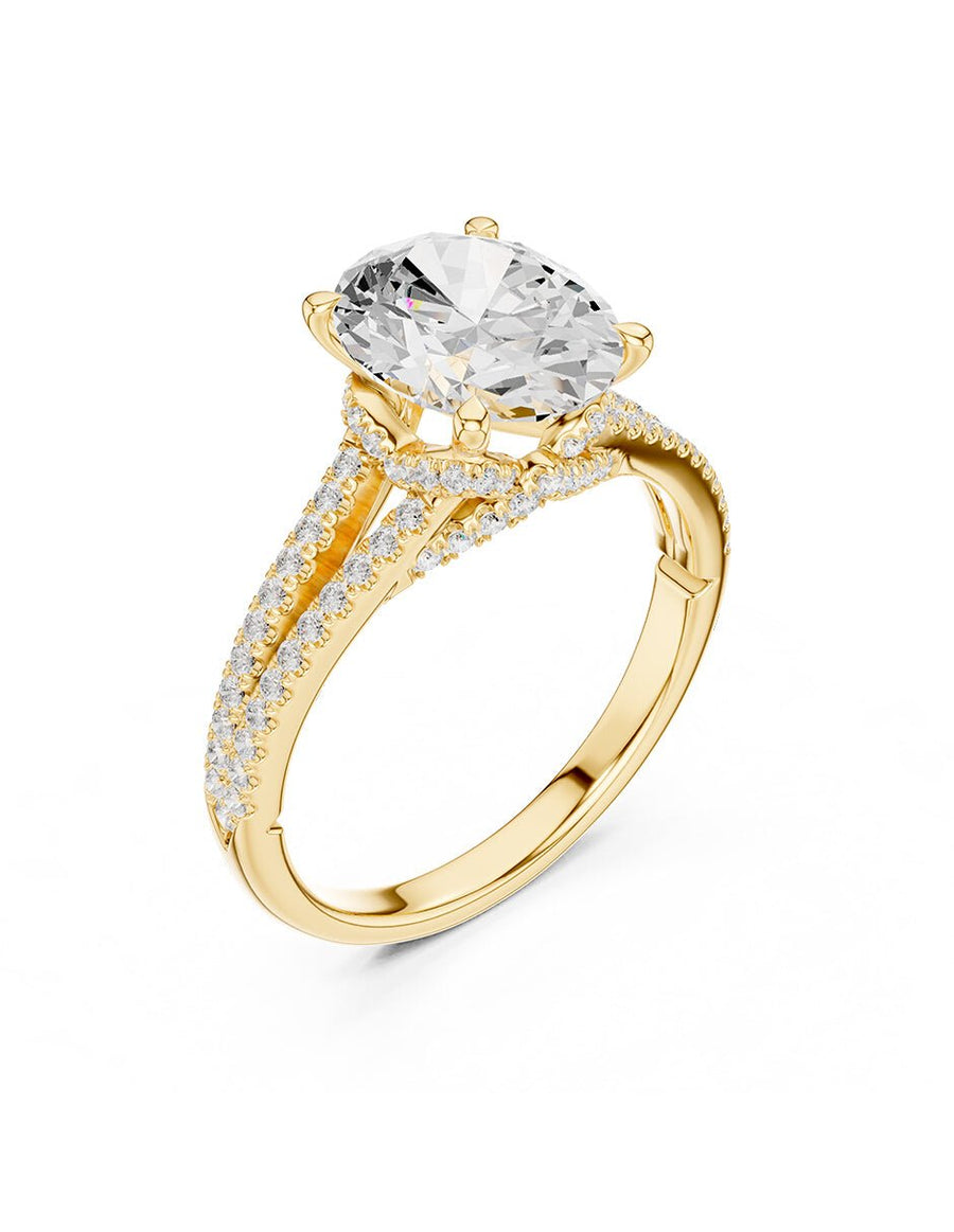 Anillo de compromiso - piedras laterales - AMORE184-OV-LG